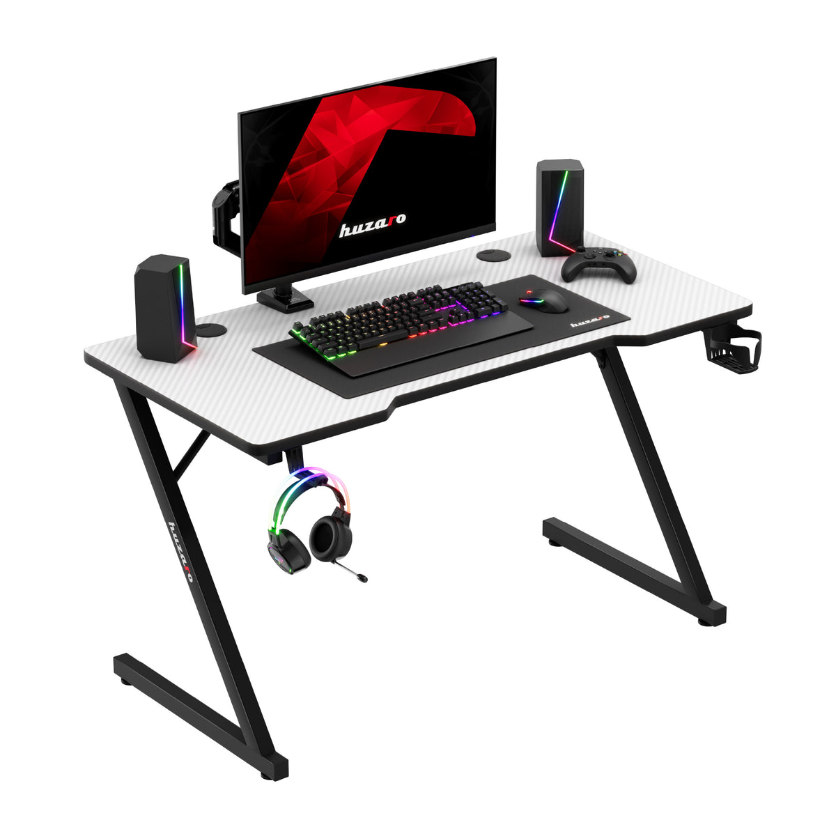 Huzaro Hero 2.5 White 120 cm-es gamer íróasztal