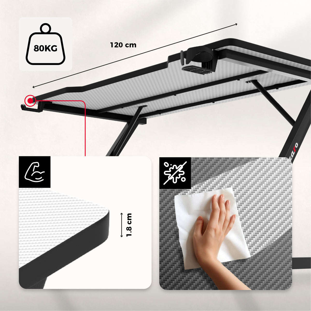 Carbon Flex bevonatú asztallap
