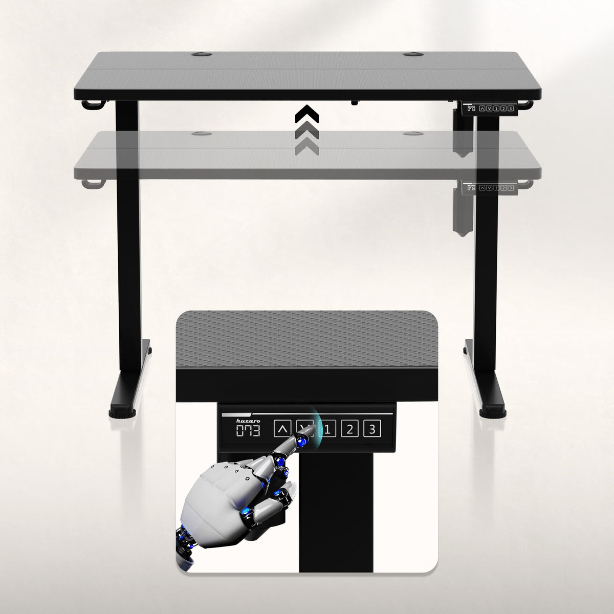 Huzaro Hero 7.8 Black elektromos, állítható, görgős íróasztal