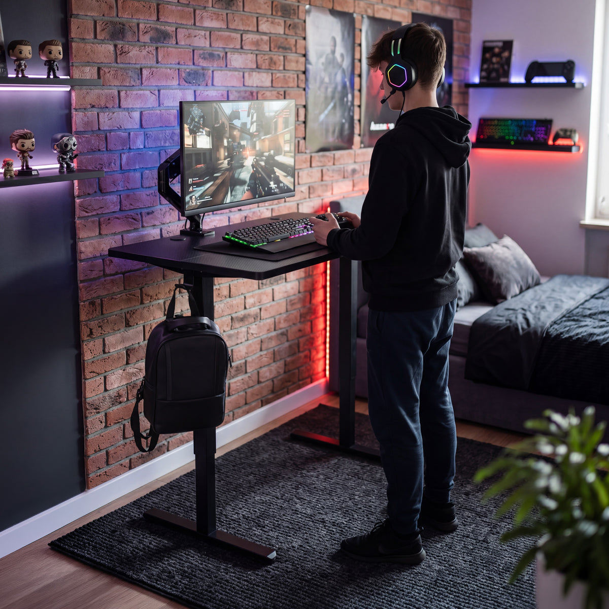 Huzaro Hero 7.8 Black elektromos, állítható, görgős íróasztal