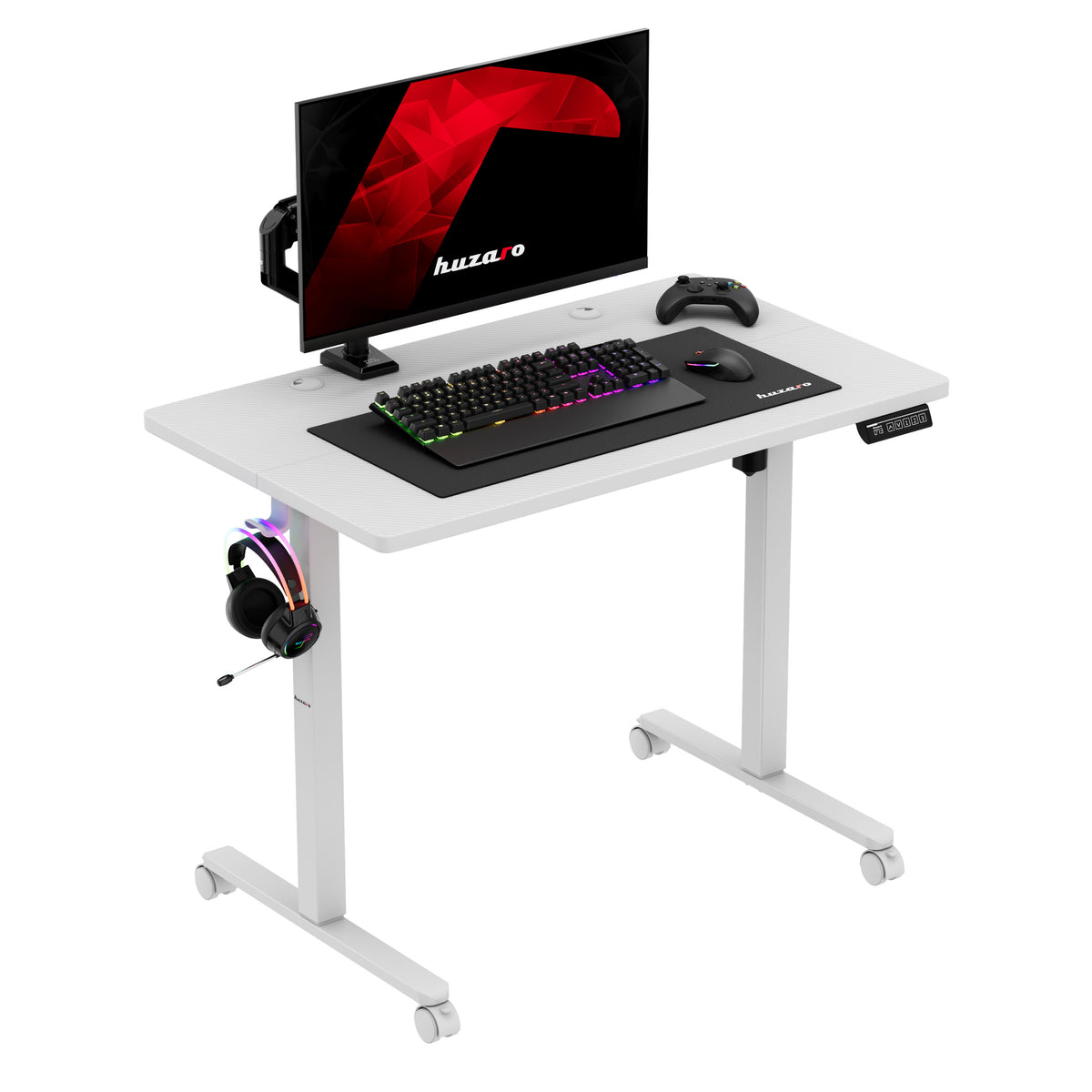 Huzaro Hero 7.8 White elektromos, állítható, görgős íróasztal