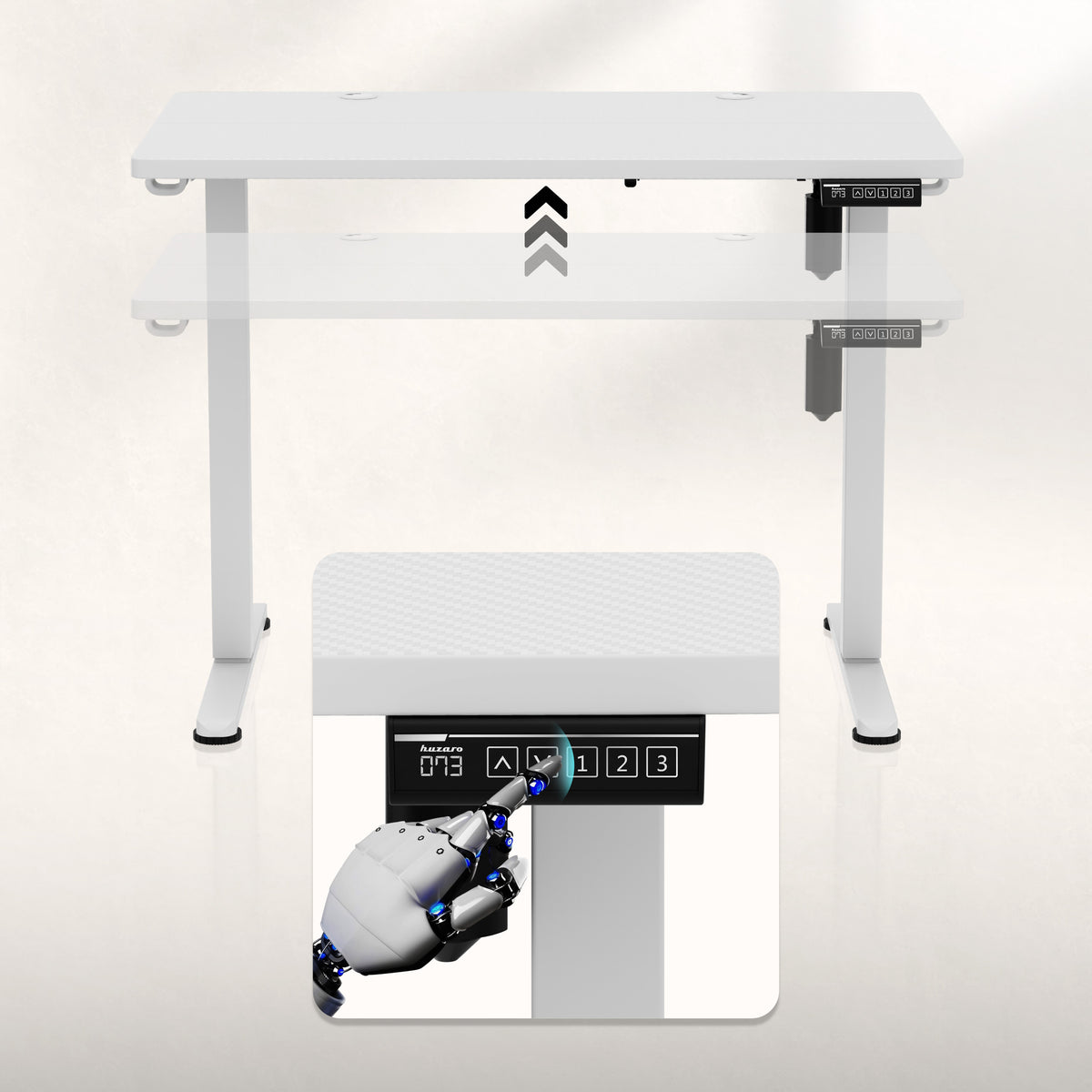 Huzaro Hero 7.8 White elektromos, állítható, görgős íróasztal