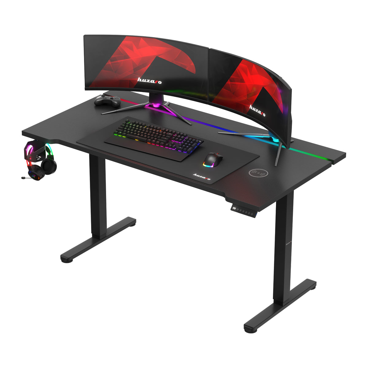 Huzaro Hero 8.7 RGB LED elektromos íróasztal, 140 cm