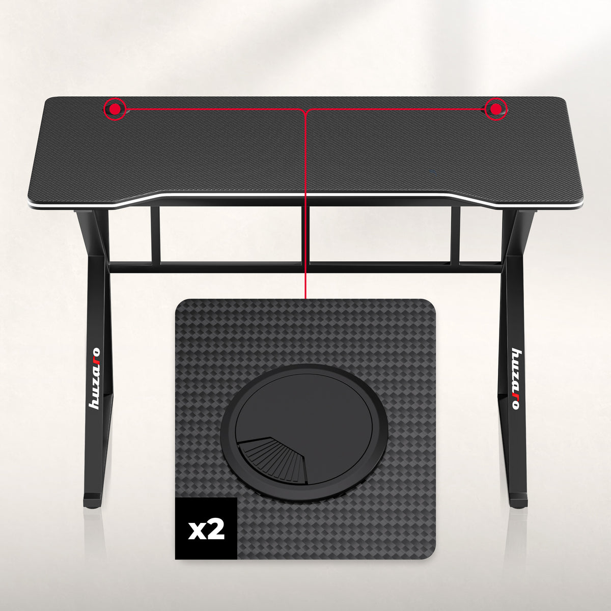 Huzaro Hero 1.6 Black 120 cm-es gamer íróasztal