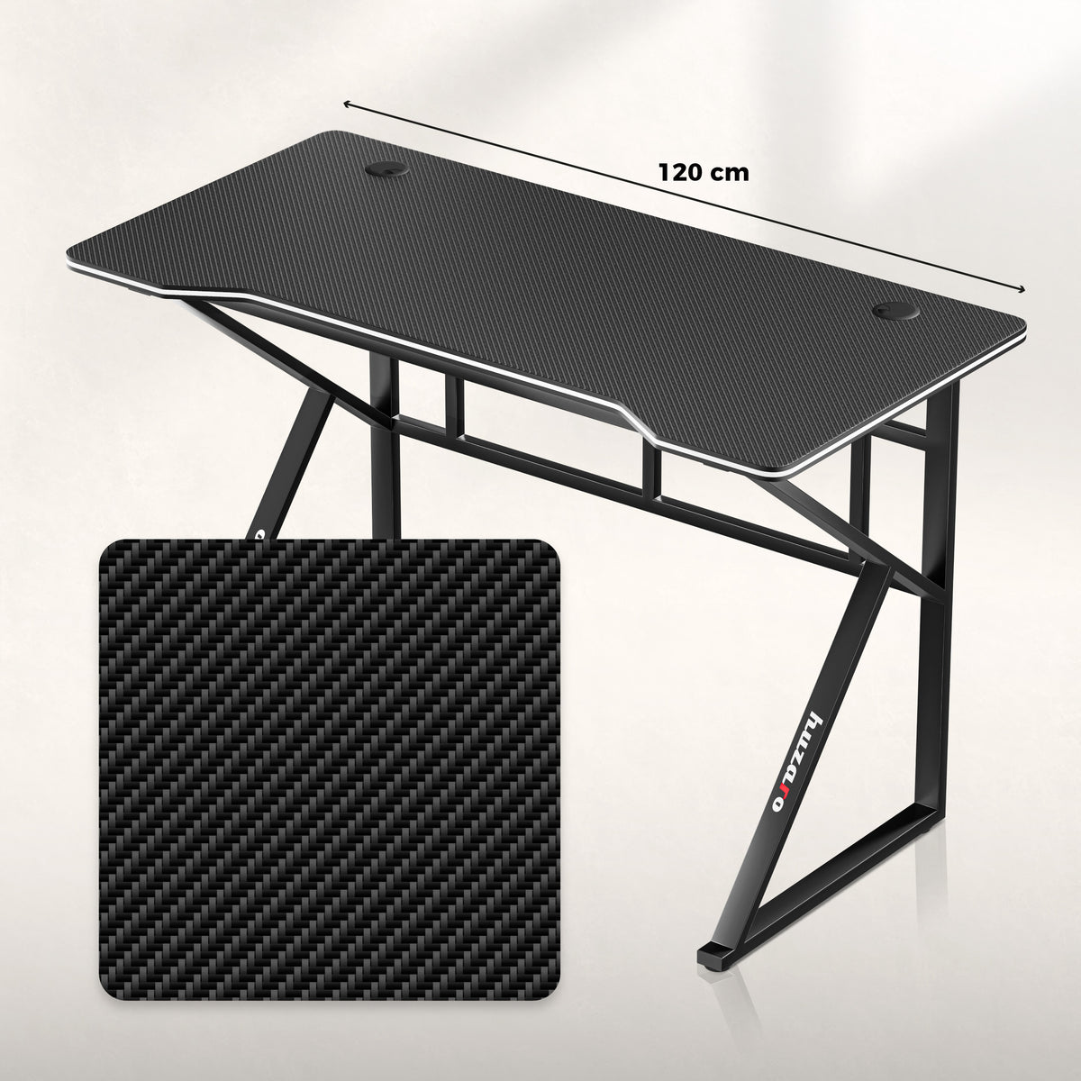 Huzaro Hero 1.6 Black 120 cm-es gamer íróasztal