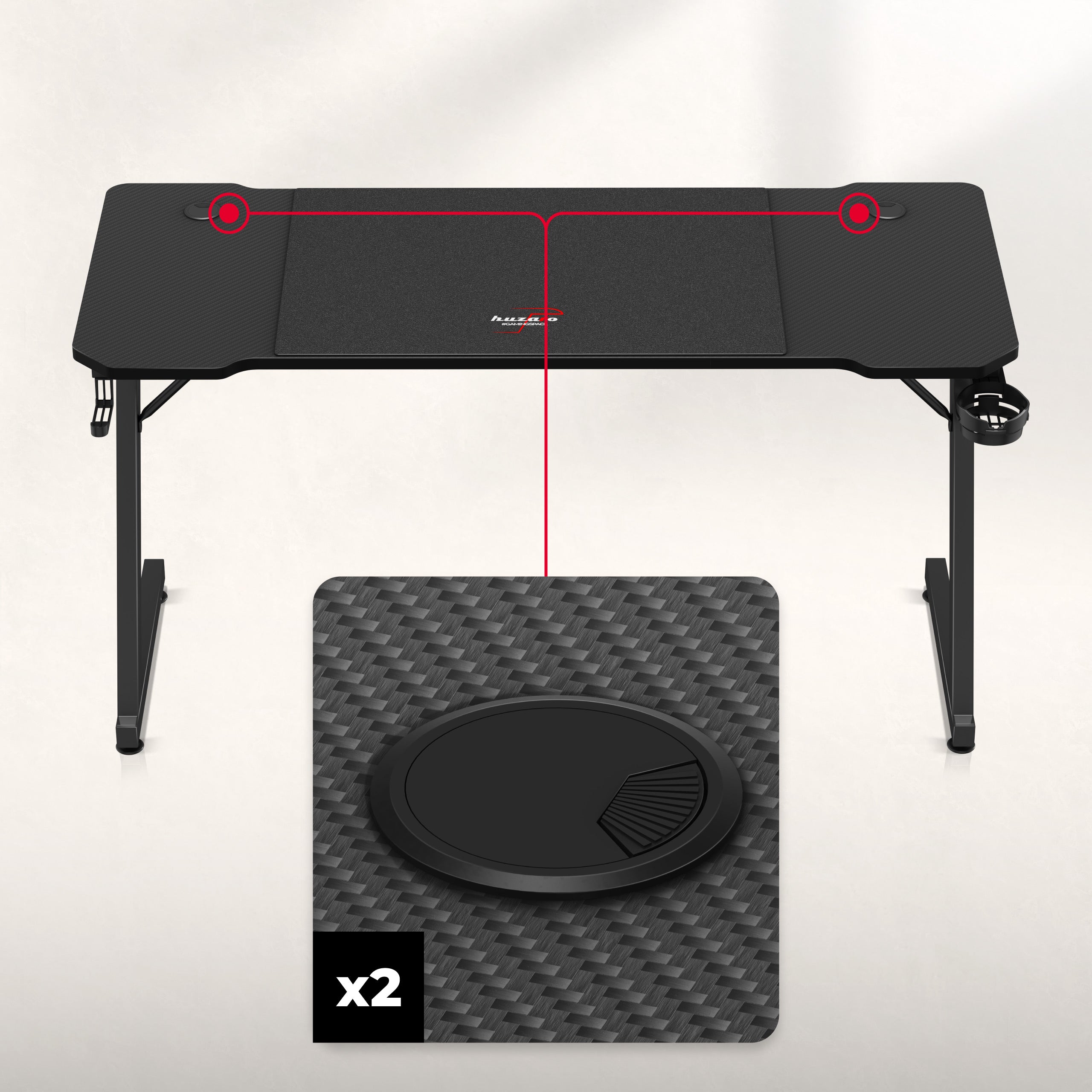 Biurko gamingowe Huzaro Hero 3.3 Black 140 cm