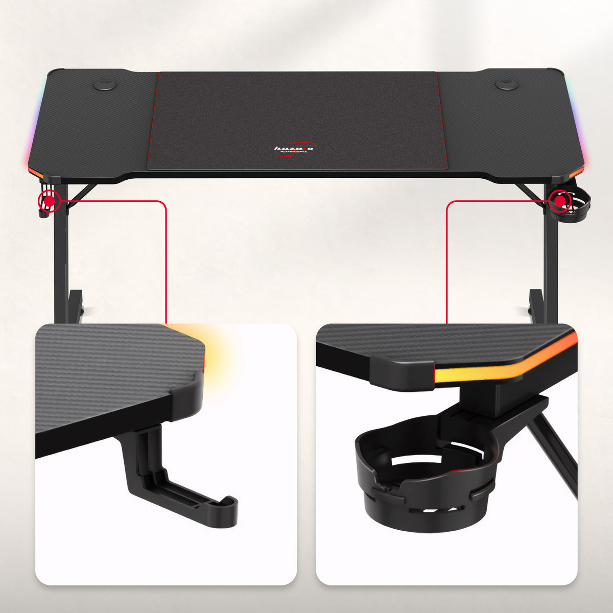 Гейминг бюро Huzaro Hero 3.3 RGB 140 см