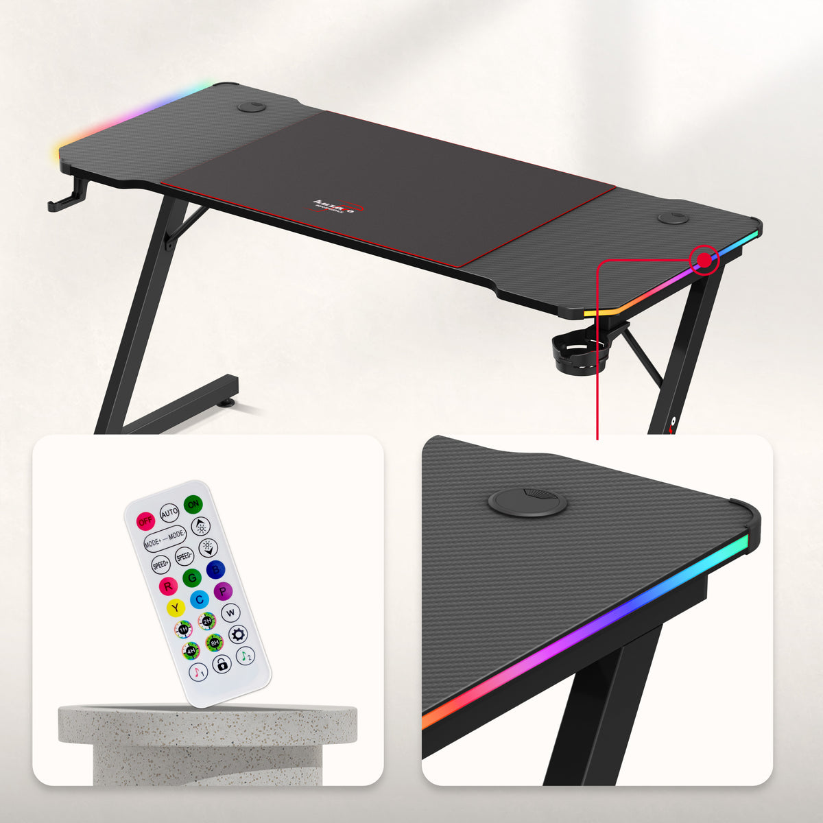 Гейминг бюро Huzaro Hero 3.3 RGB 140 см