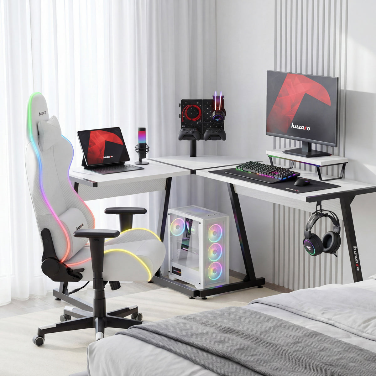Гейминг бюро Huzaro Hero 6.0 White 147 см