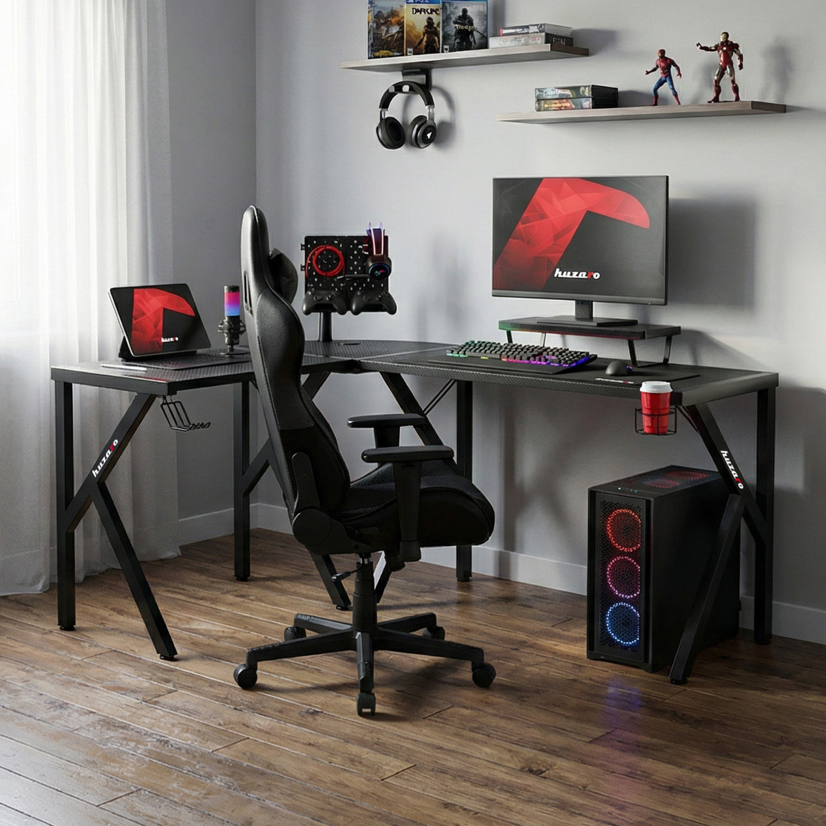 Гейминг бюро Huzaro Hero 6.3 Black 154 см