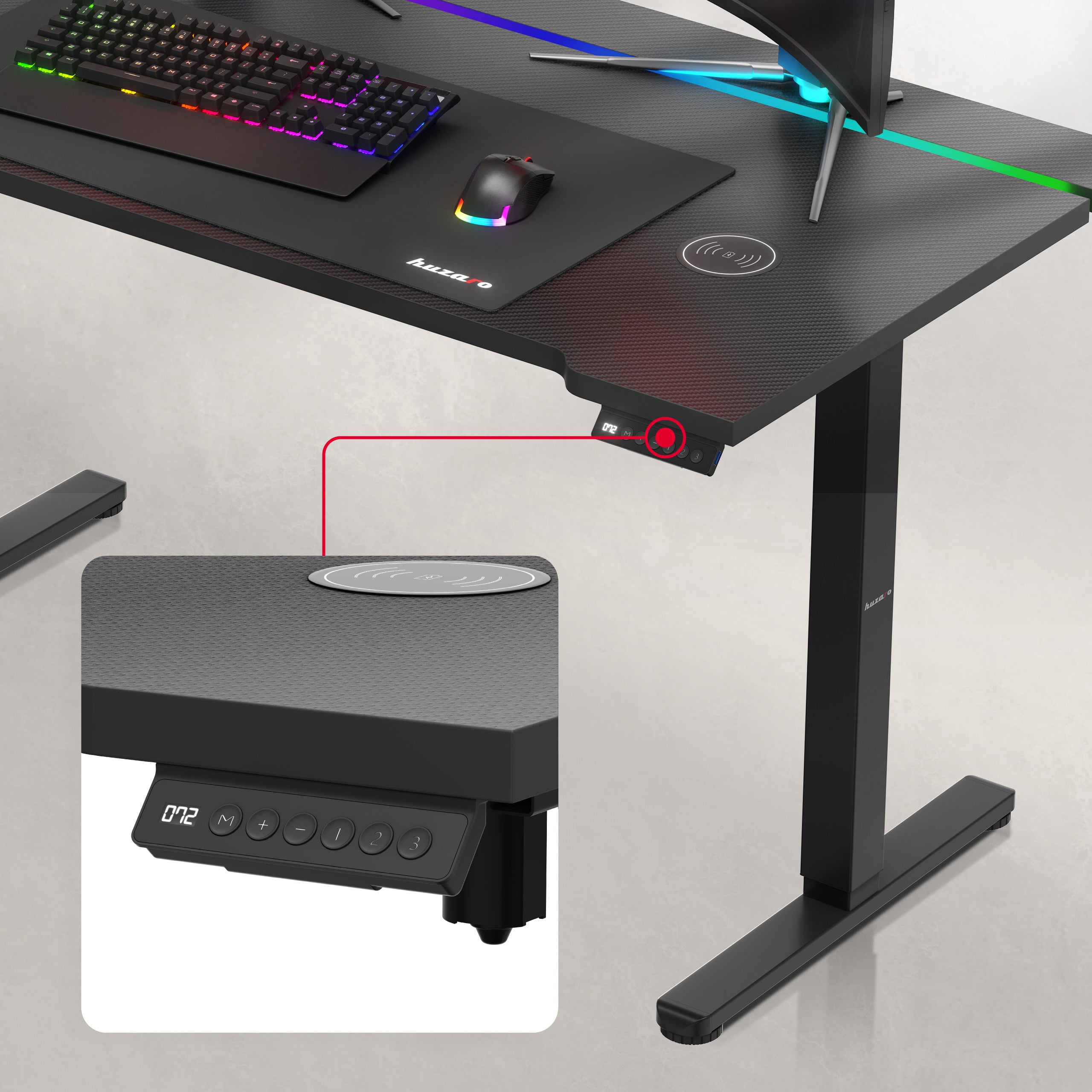 Biurko elektryczne Huzaro Hero 8.7 RGB LED 140 cm