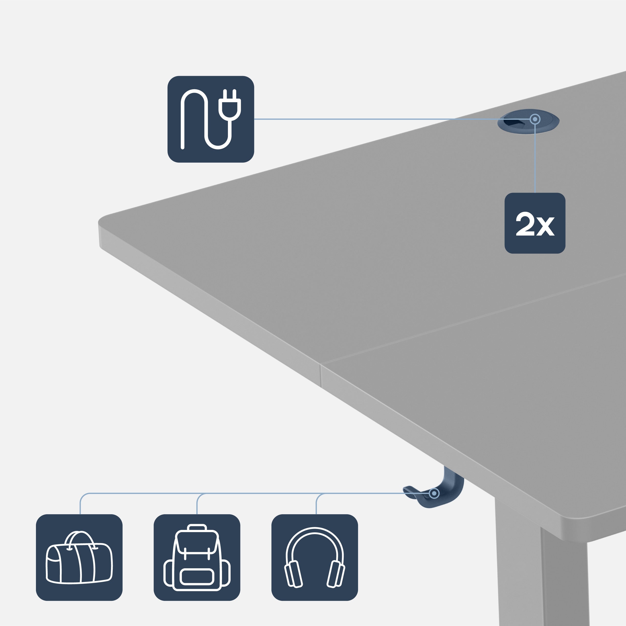 Biurko elektryczne Mark Adler Leader 7.6 Black 160 cm