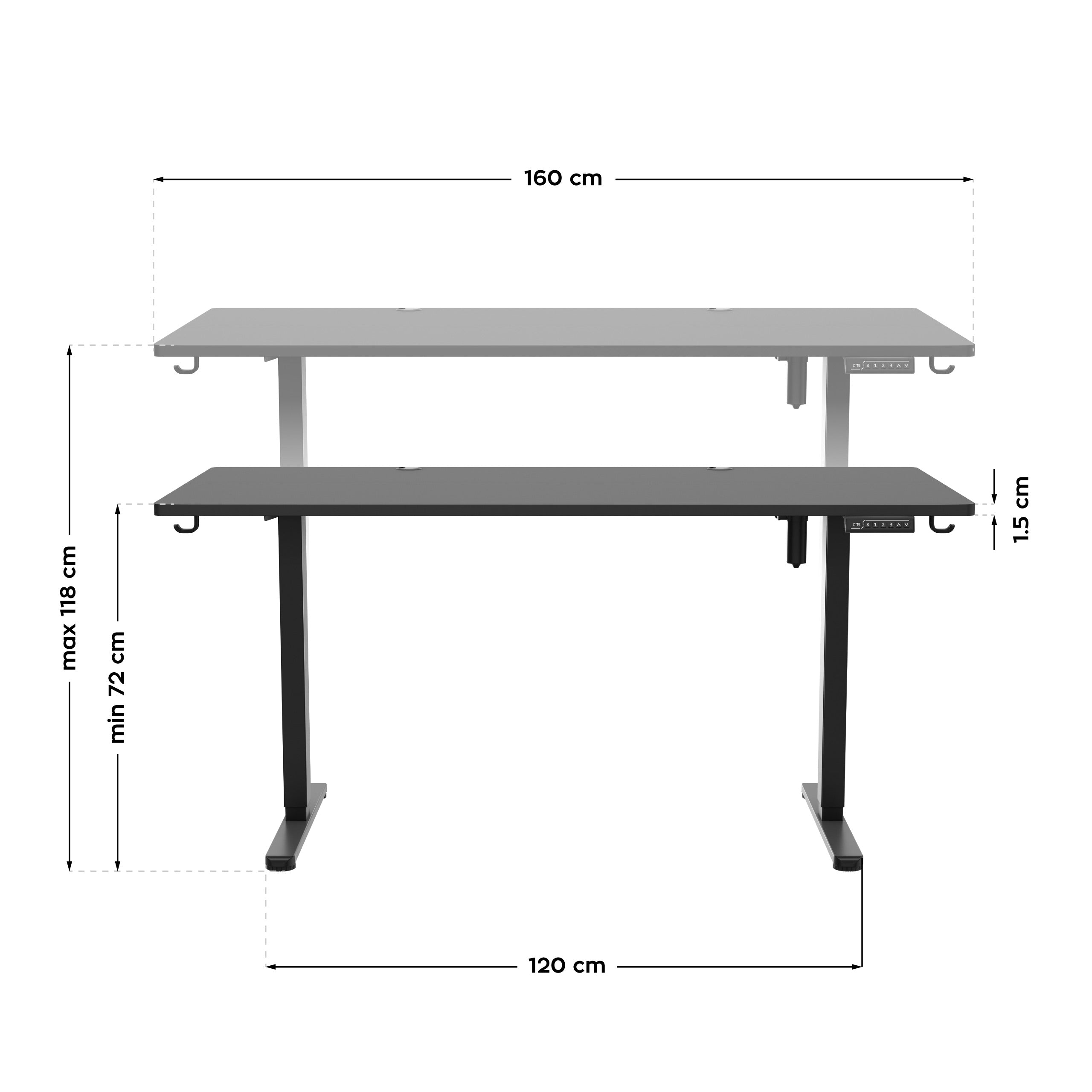 Biurko elektryczne Mark Adler Leader 7.6 Black 160 cm