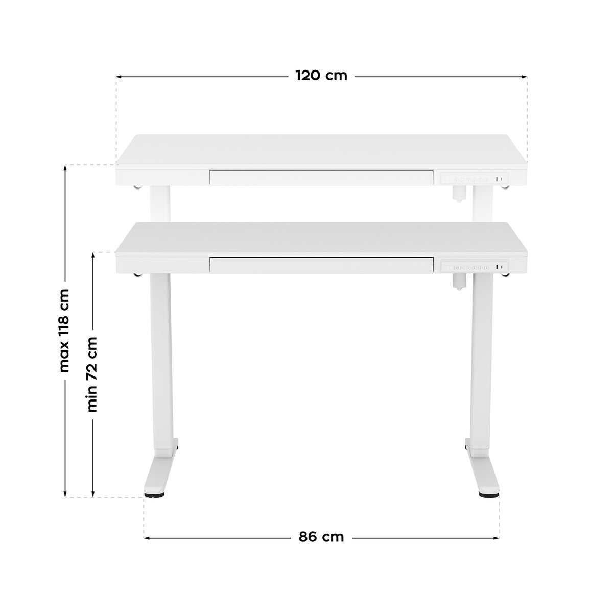 Mark Adler Leader 8.2 White 120 cm-es elektromos íróasztal