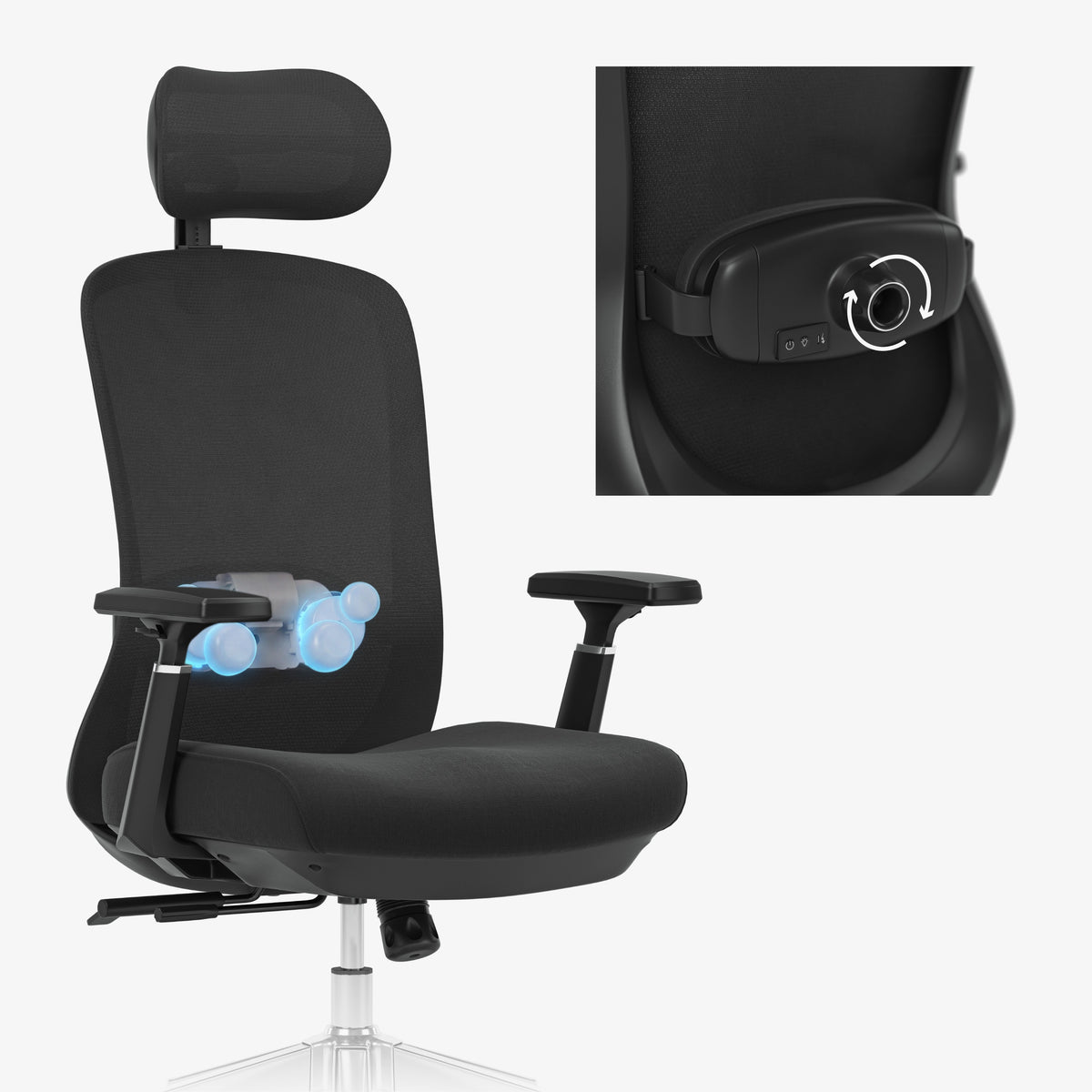 Mark Adler Leadpro 6.0 Black masszázsfunkcióval ellátott irodai szék
