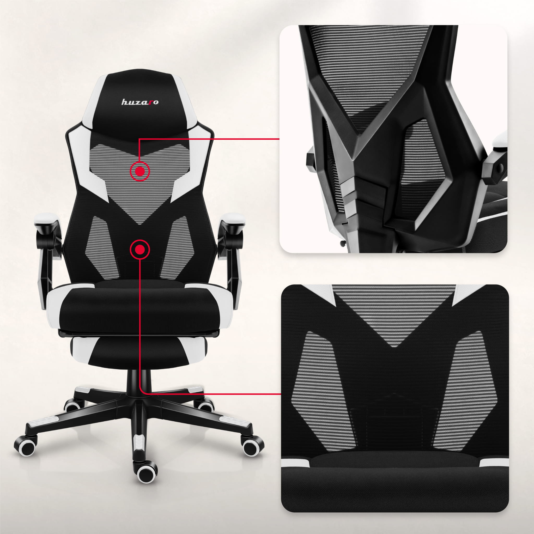 Fotel gamingowy Huzaro Combat 3.1 White