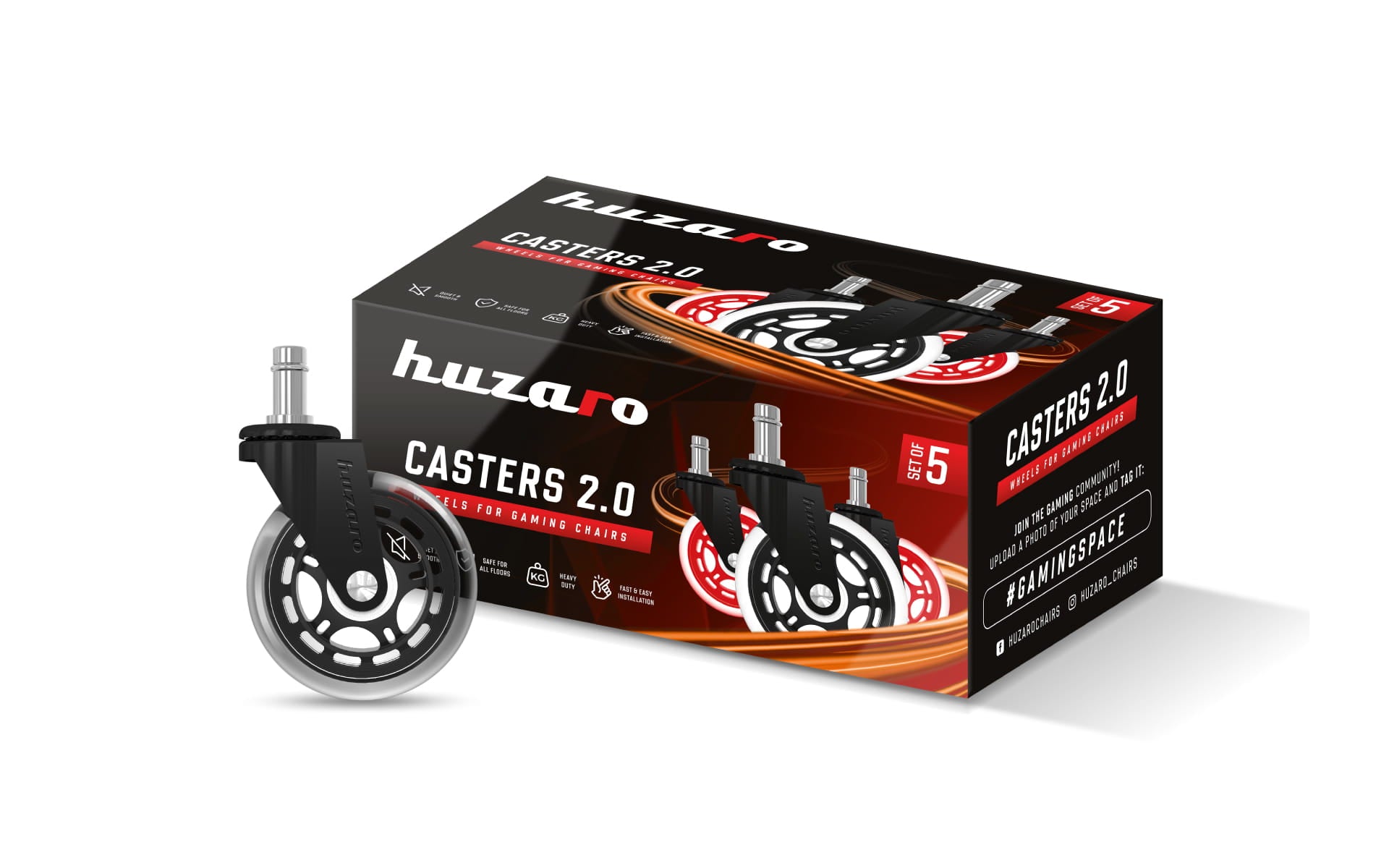 Kółka do fotela Casters 2.0 Black