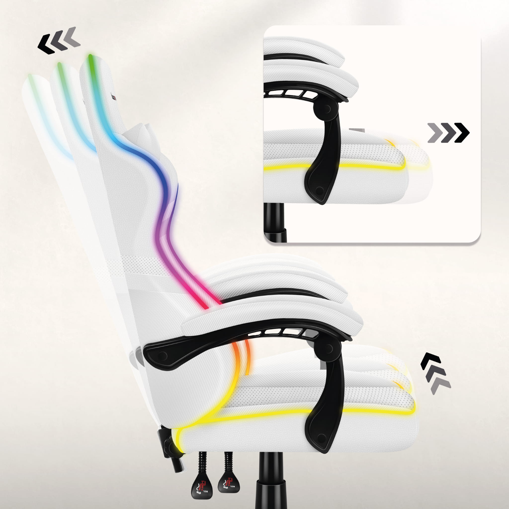 Fotel Gamingowy HUZARO FORCE 4.4 RGB White