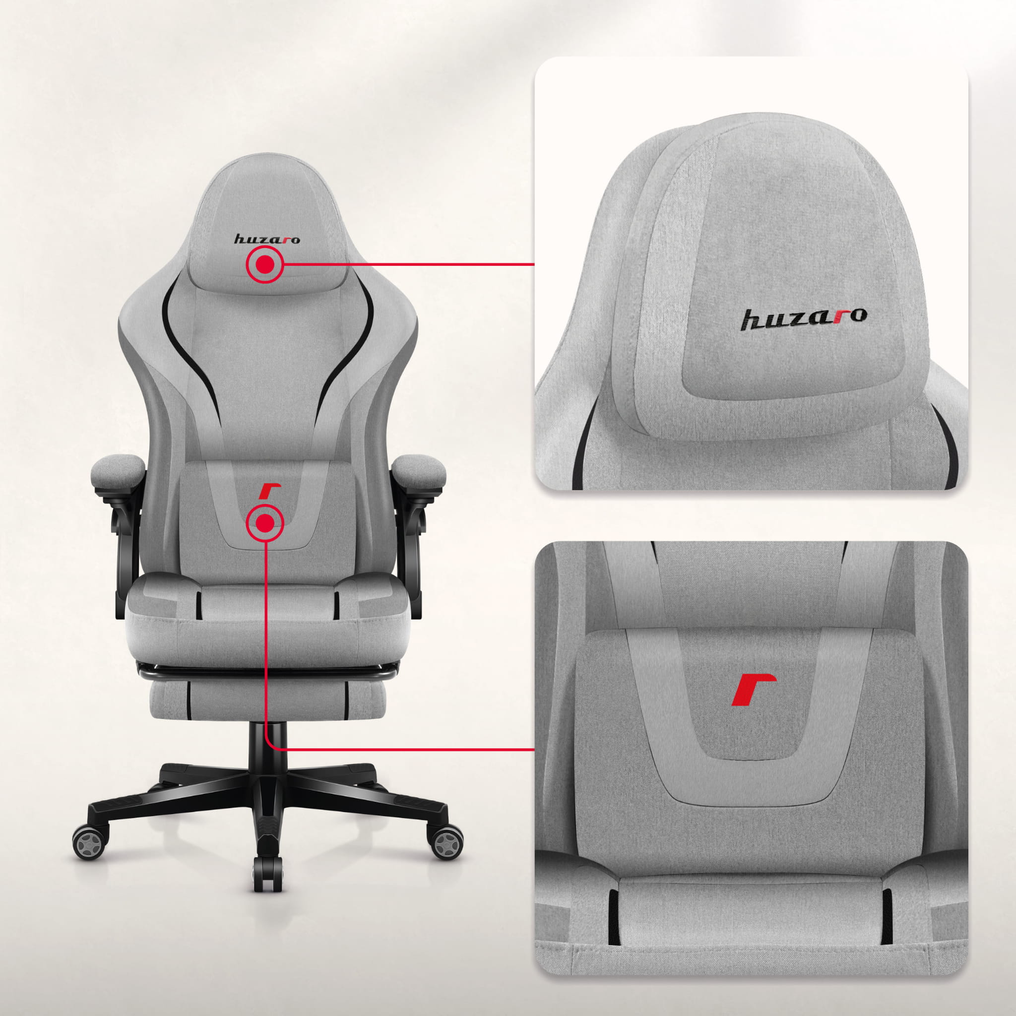 Fotel gamingowy Huzaro Force 4.6 Grey