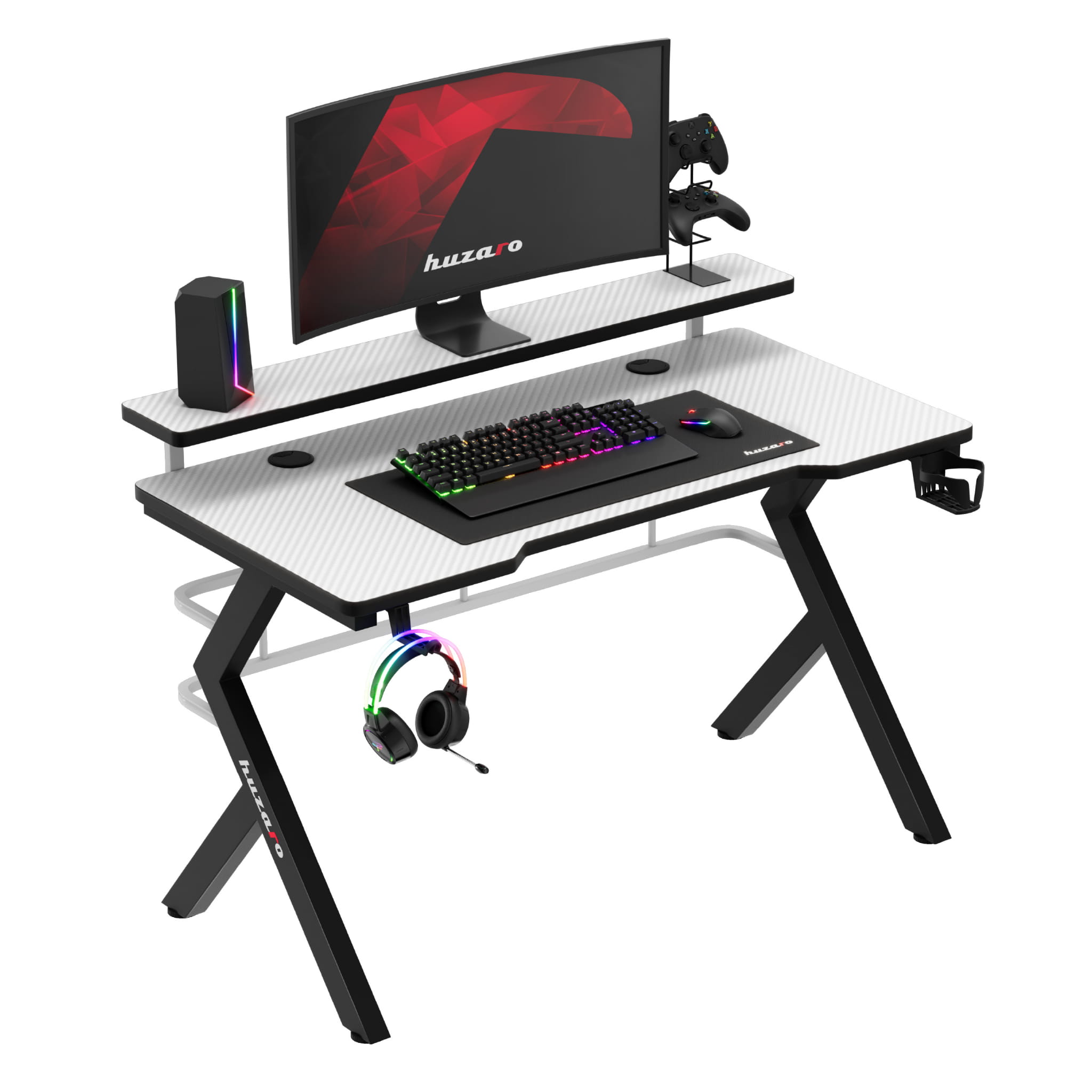 Biurko Gamingowe Huzaro Hero 5.0 White 120 cm