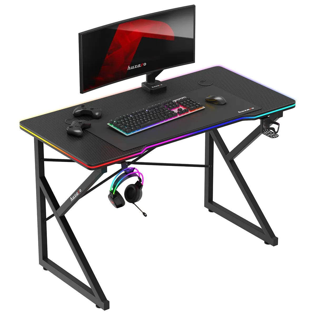 Biurko Gamingowe Huzaro Hero 1.7 RGB Black 120 cm