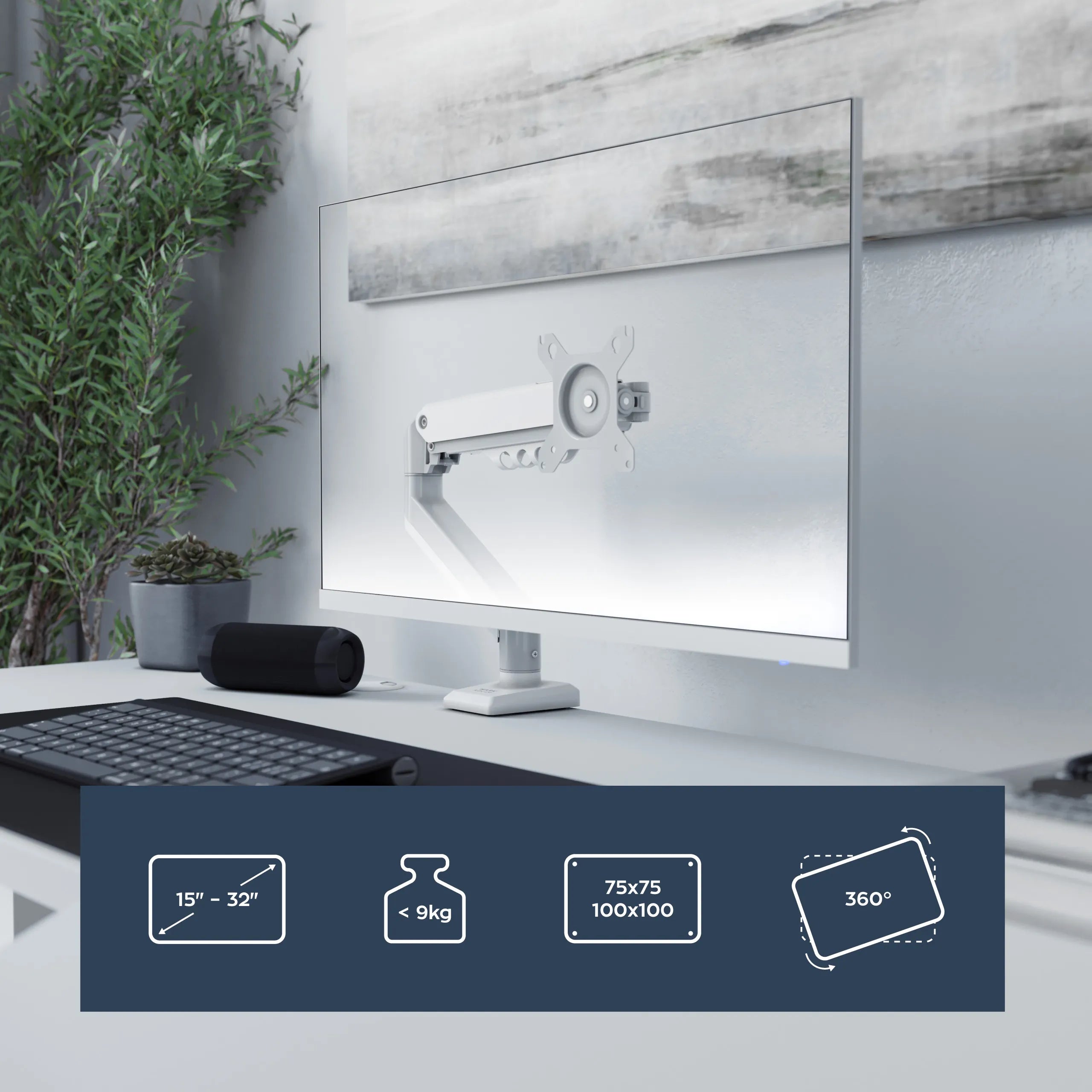 Uchwyt na monitor do biurka - do monitorów płaskich i zakrzywionych