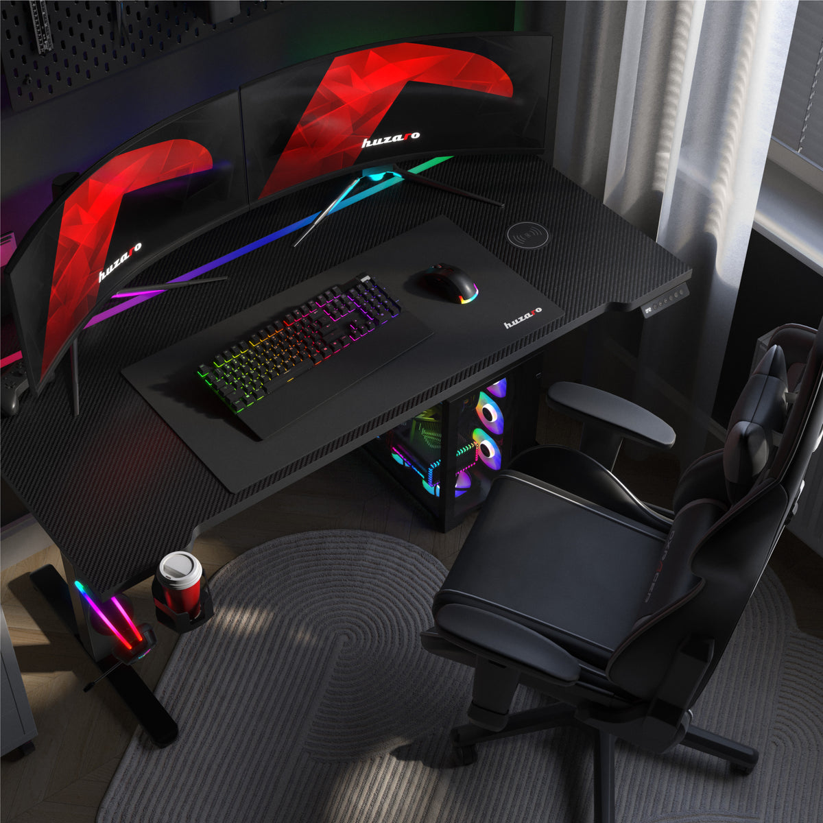 Elektromos, magasságállítható asztallapú gamer íróasztal