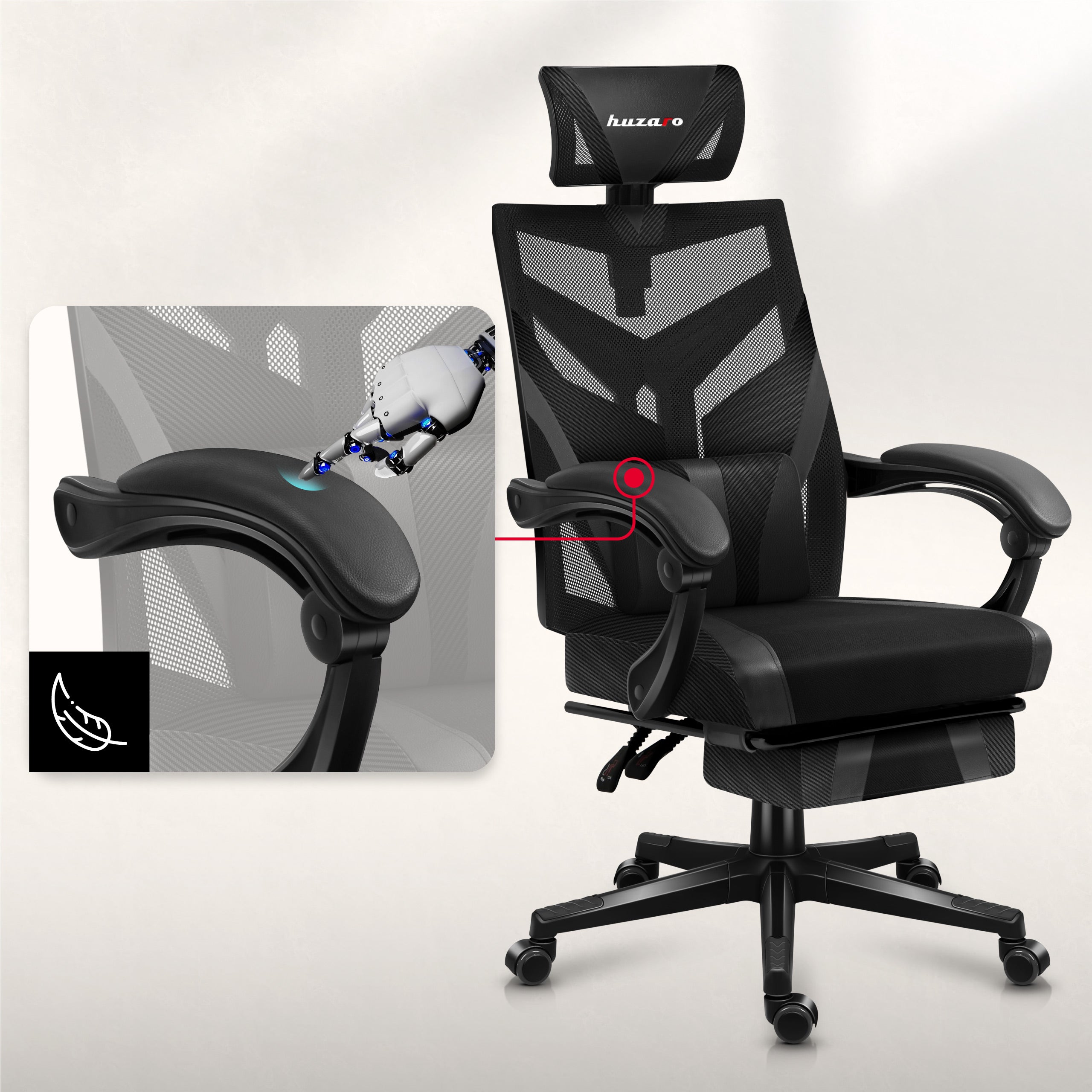 Ergonomiczne, wygodne podłokietniki