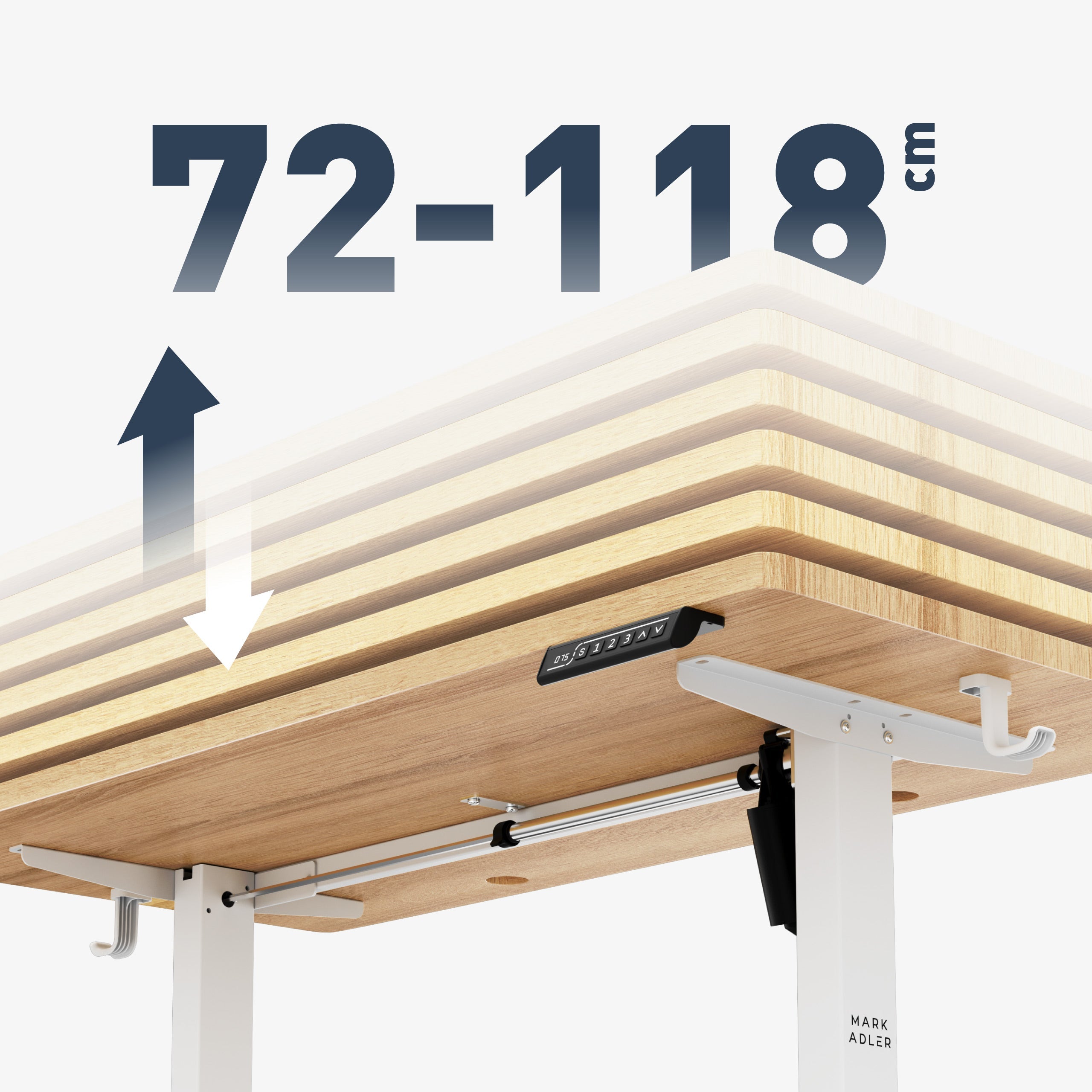 Szeroki zakres regulacji wysokości: 72 – 118 cm