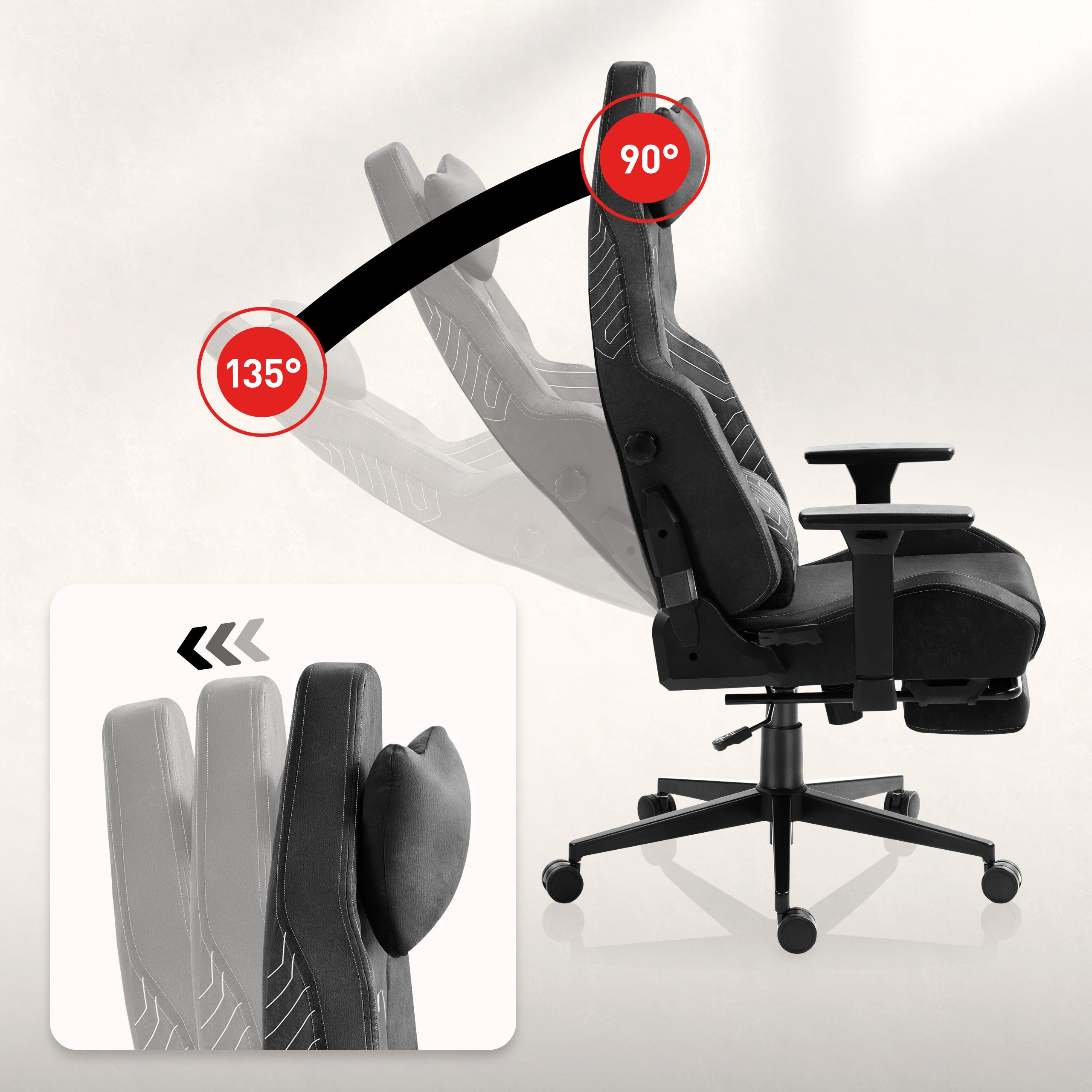 Regulowane oparcie do 135°