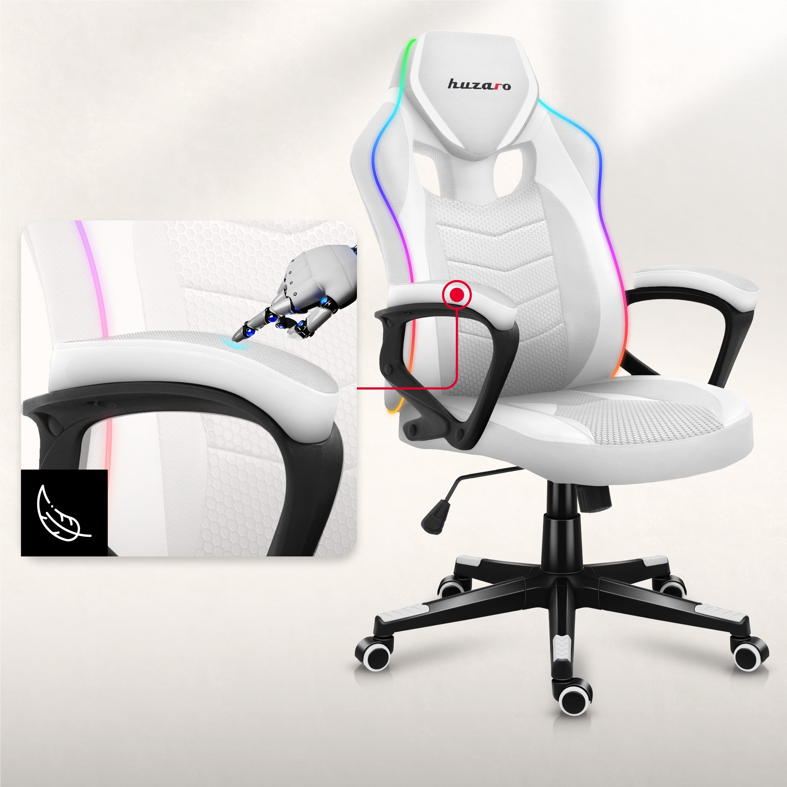 Antypoślizgowe, miękkie podłokietniki