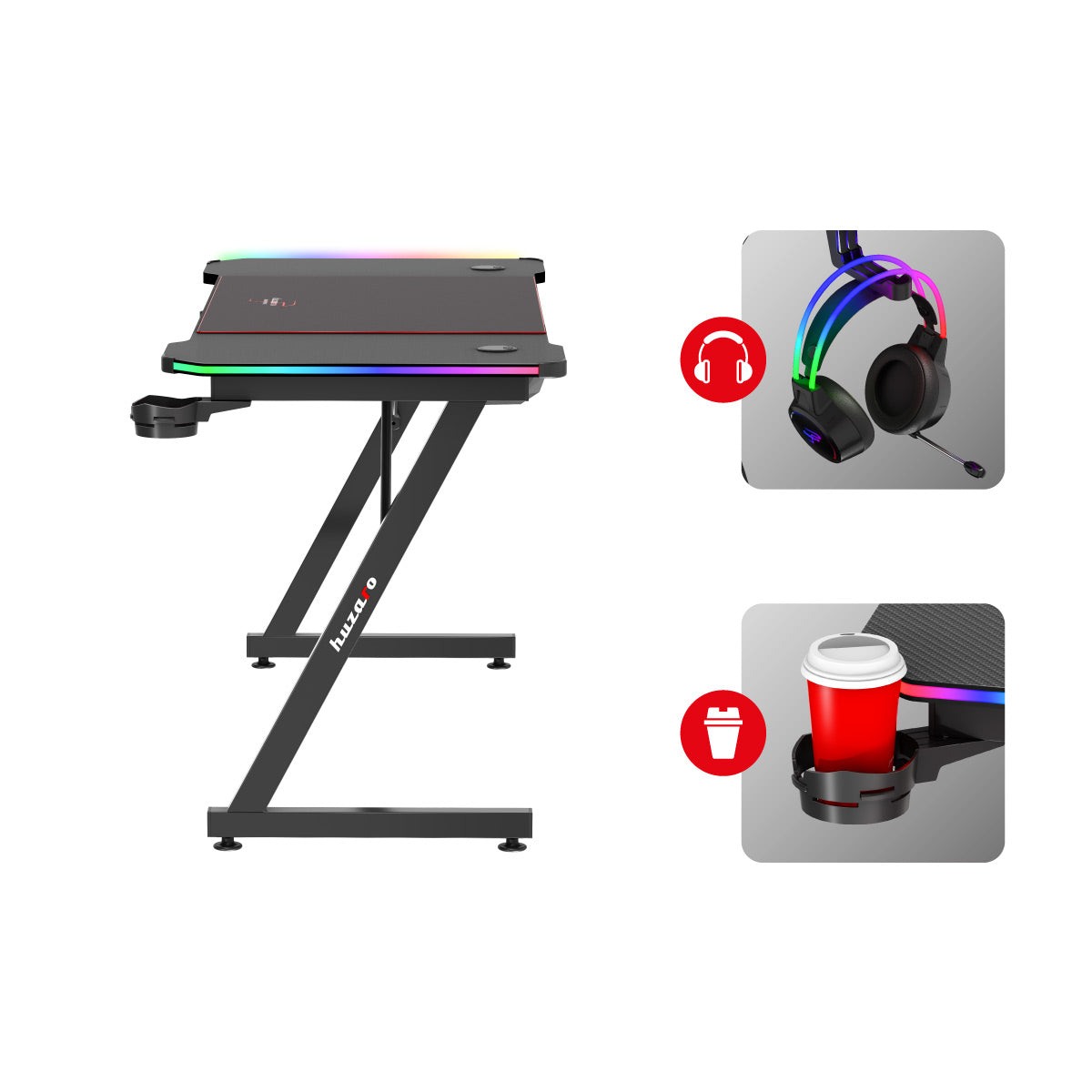 Uchwyty na słuchawki i kubek