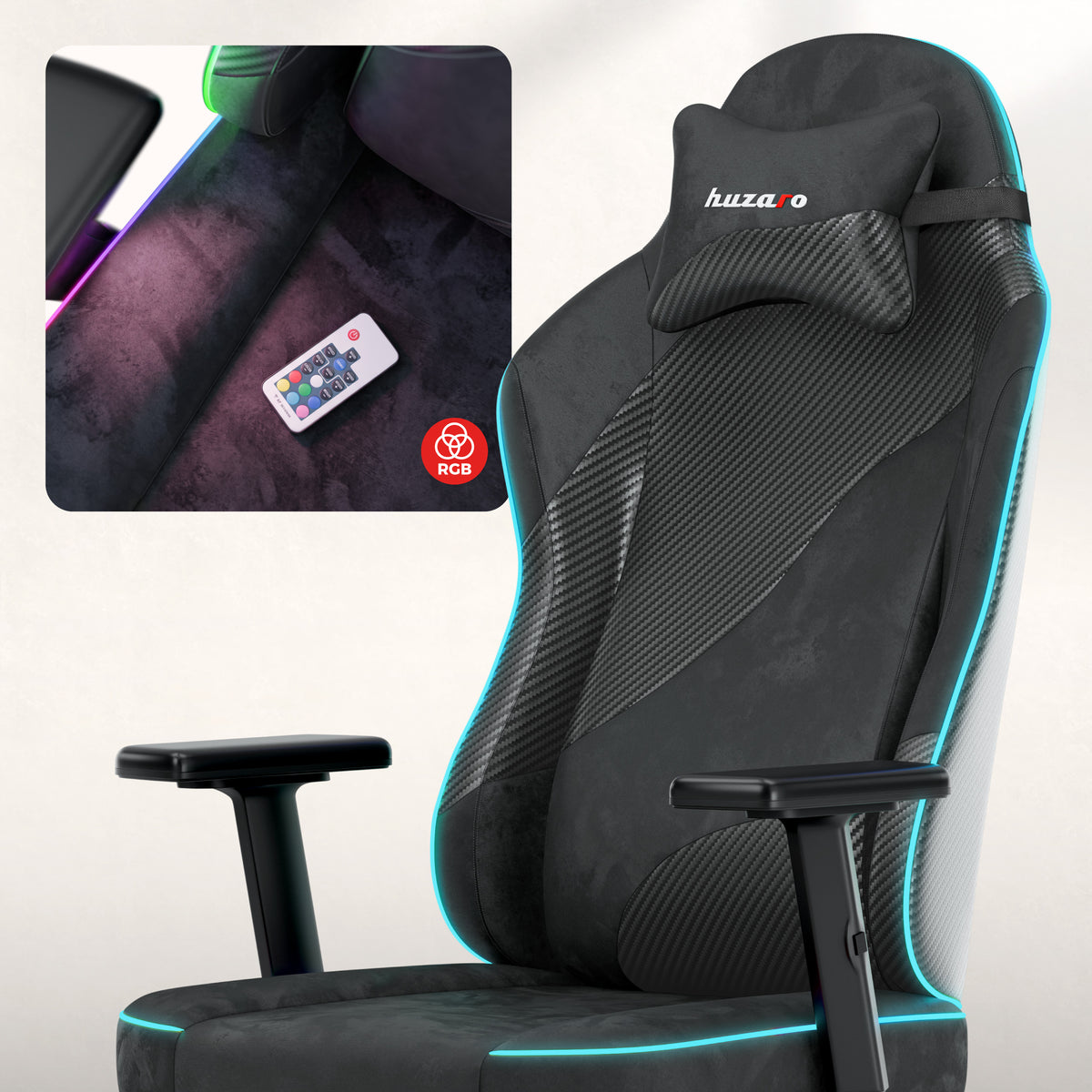 Гейминг стол за тийнейджъри Huzaro Ranger 5.7 RGB Black