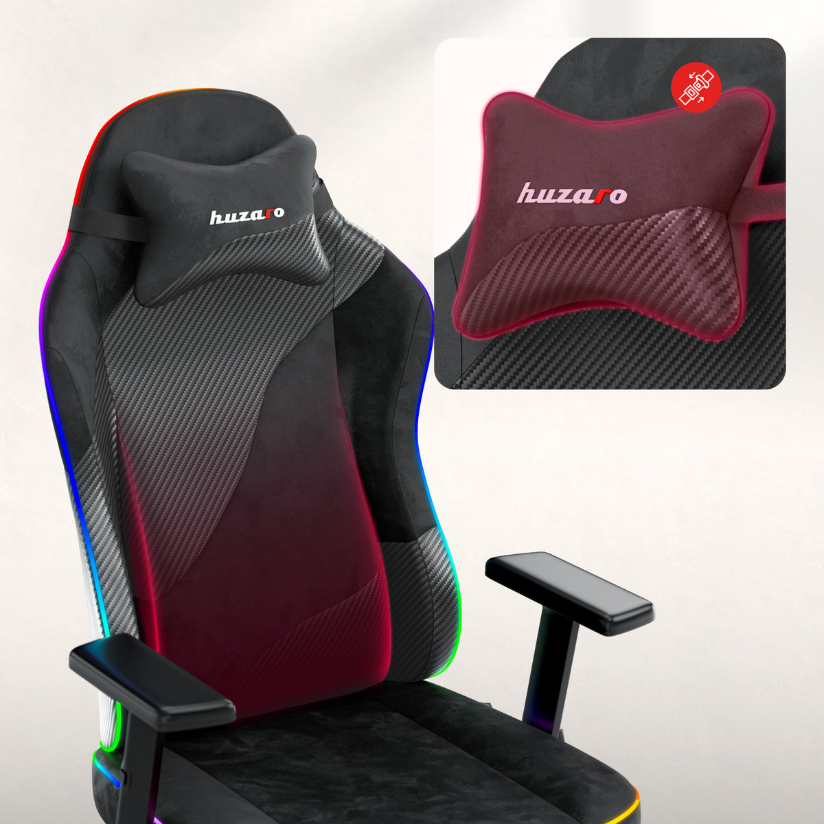 Гейминг стол за тийнейджъри Huzaro Ranger 5.7 RGB Black