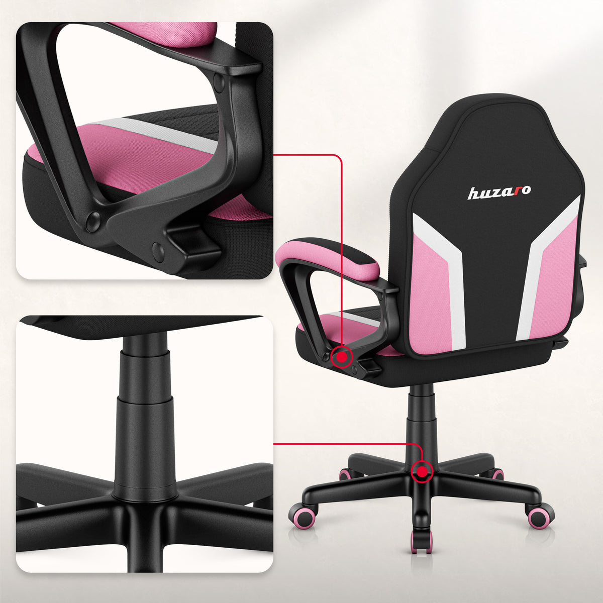 Гейминг стол за деца HUZARO RANGER 1.0 Pink Mesh