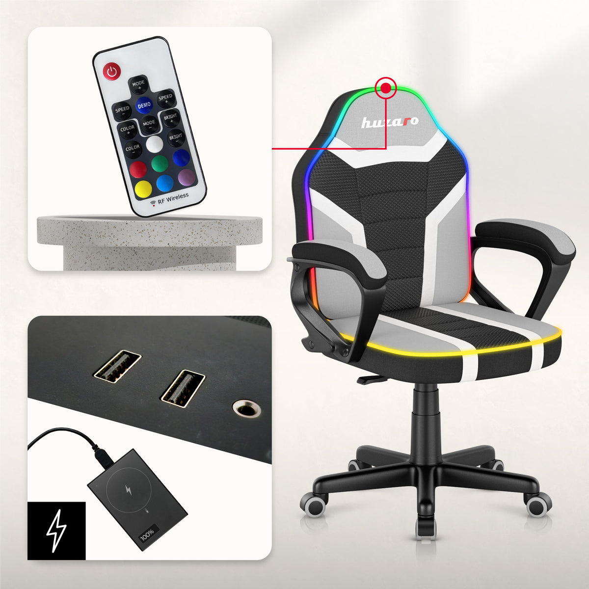 Huzaro Ranger 1.0 RGB gyermekes játékfotel