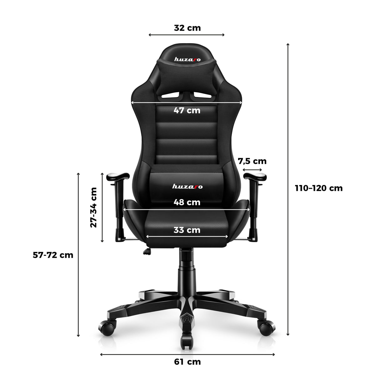 Huzaro RANGER 6.0 Black gyermekes játékfotel