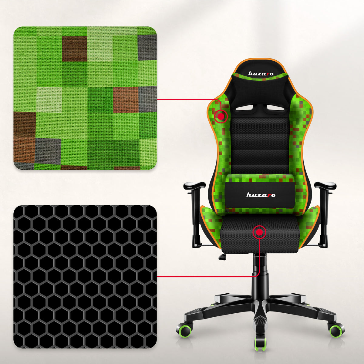 HUZARO RANGER 6.0 Pixel Mesh gyermekes játékfotel