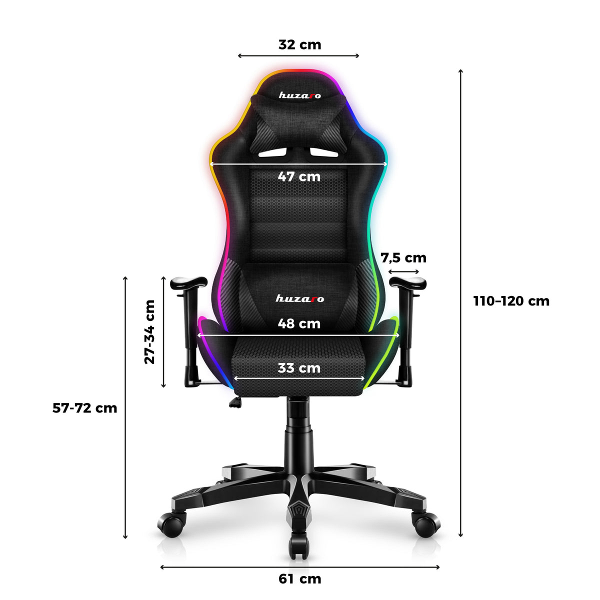 Гейминг стол за деца HUZARO RANGER 6.0 RGB Mesh