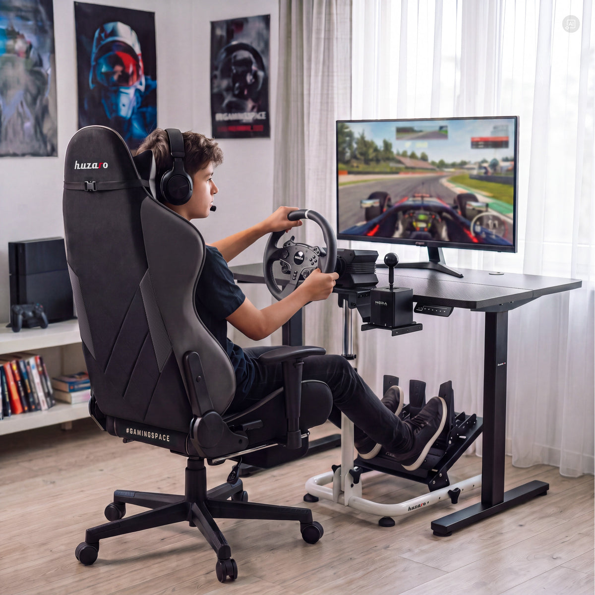 Стойка за волан Huzaro Speed 2.0 White Sim racing