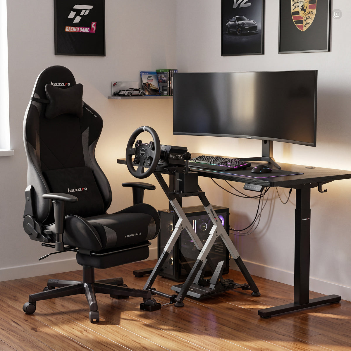 Huzaro Speed 2.5 White összecsukható simracing-keret