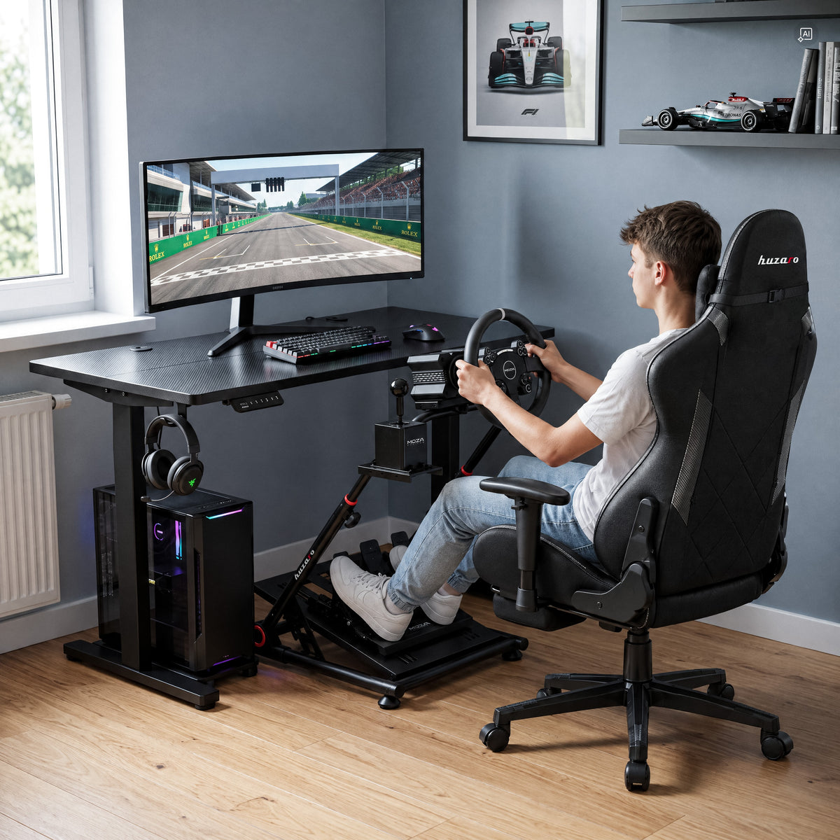 Стойка за волан HUZARO SPEED 3.0 за симулационни състезания