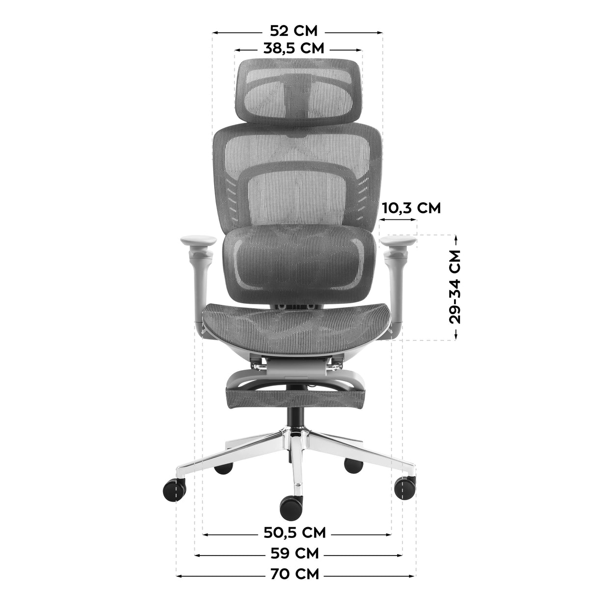 Mark Adler Visioner 8.3 Grey masszázsfunkcióval ellátott irodai szék