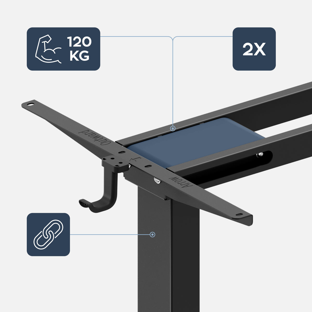 Mark Adler Xeno 6.0 kétmotoros elektromos íróasztal-váz